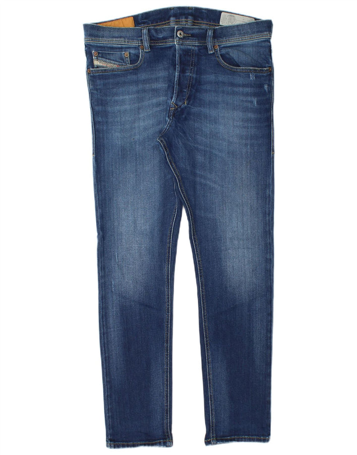 Diesel Mens Distressed Slim Jeans W32 L30 Blue Cotton