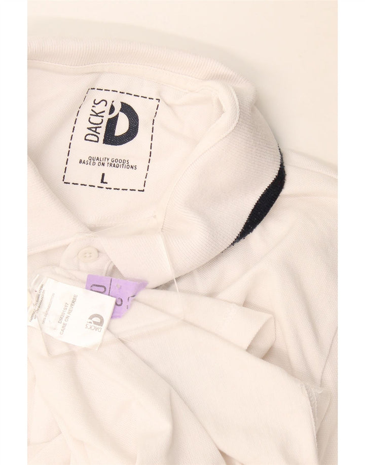 Polo da uomo Dack's grande in cotone bianco
