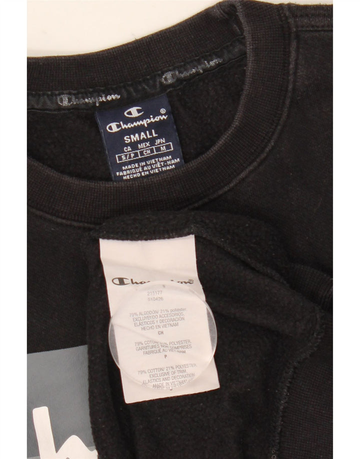 Felpa grafica da uomo Champion, maglione piccolo, cotone color block nero