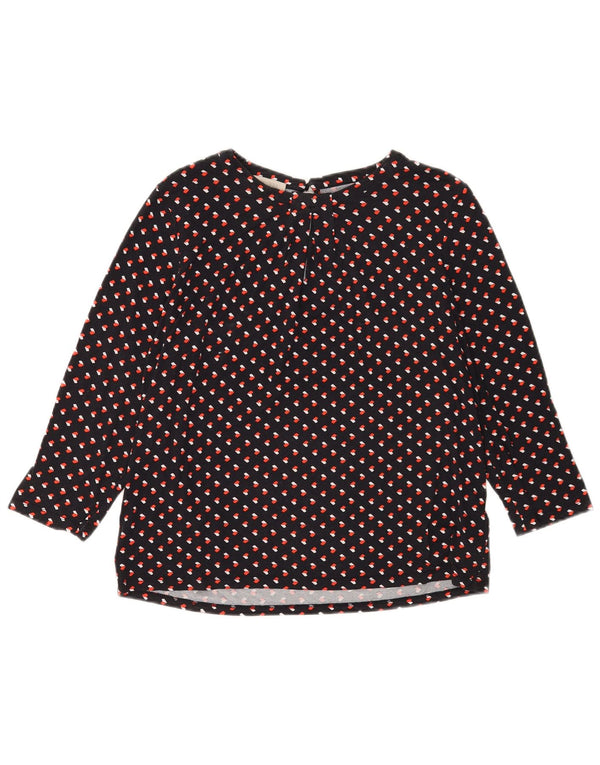 Camicetta da donna con maniche a 3/4 Hobbs UK 14 Viscosa geometrica nera media