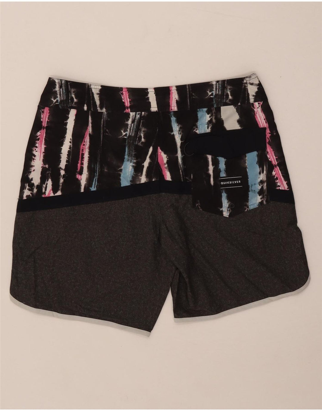Pantaloncini da bagno da uomo Quiksilver in poliestere tie-dye grigio medio