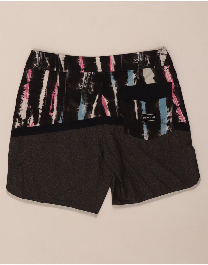 Pantaloncini da bagno da uomo Quiksilver in poliestere tie-dye grigio medio