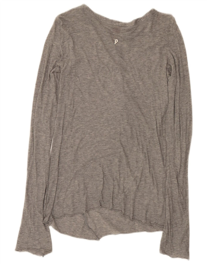 Dondup Top da donna a maniche lunghe UK 8 piccolo grigio screziato