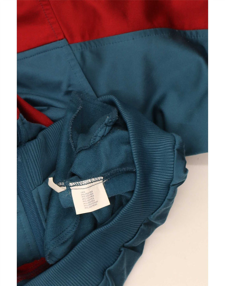 Giacca da ginnastica vintage da uomo in poliestere color block blu medio