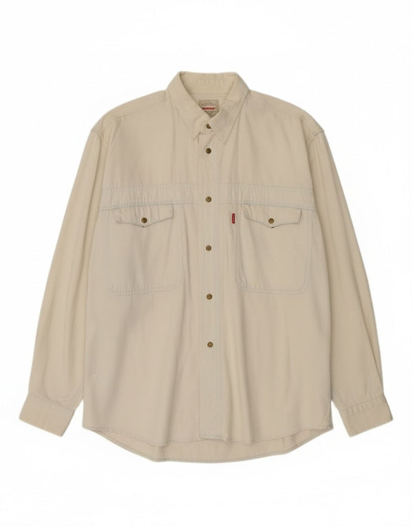 Camicia di jeans da uomo Carrera piccola bianco sporco