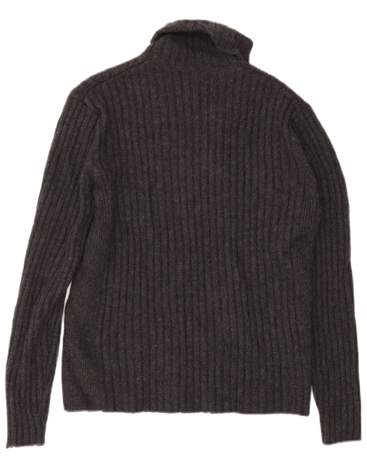 Maglione da uomo a collo alto Banana Republic, grande, in lana grigia