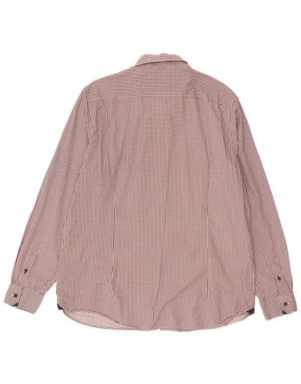 Camicia da uomo Ted Baker taglia 7 3XL cotone geometrico rosso classico