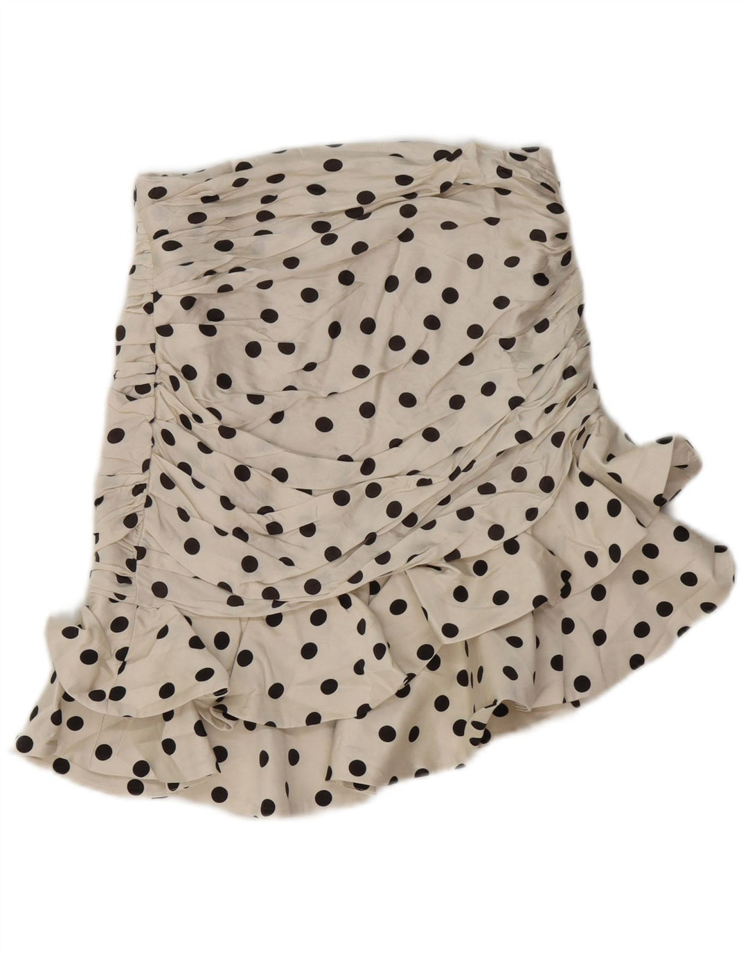 Gonna con volant da donna Zara piccola W26 a pois bianco sporco