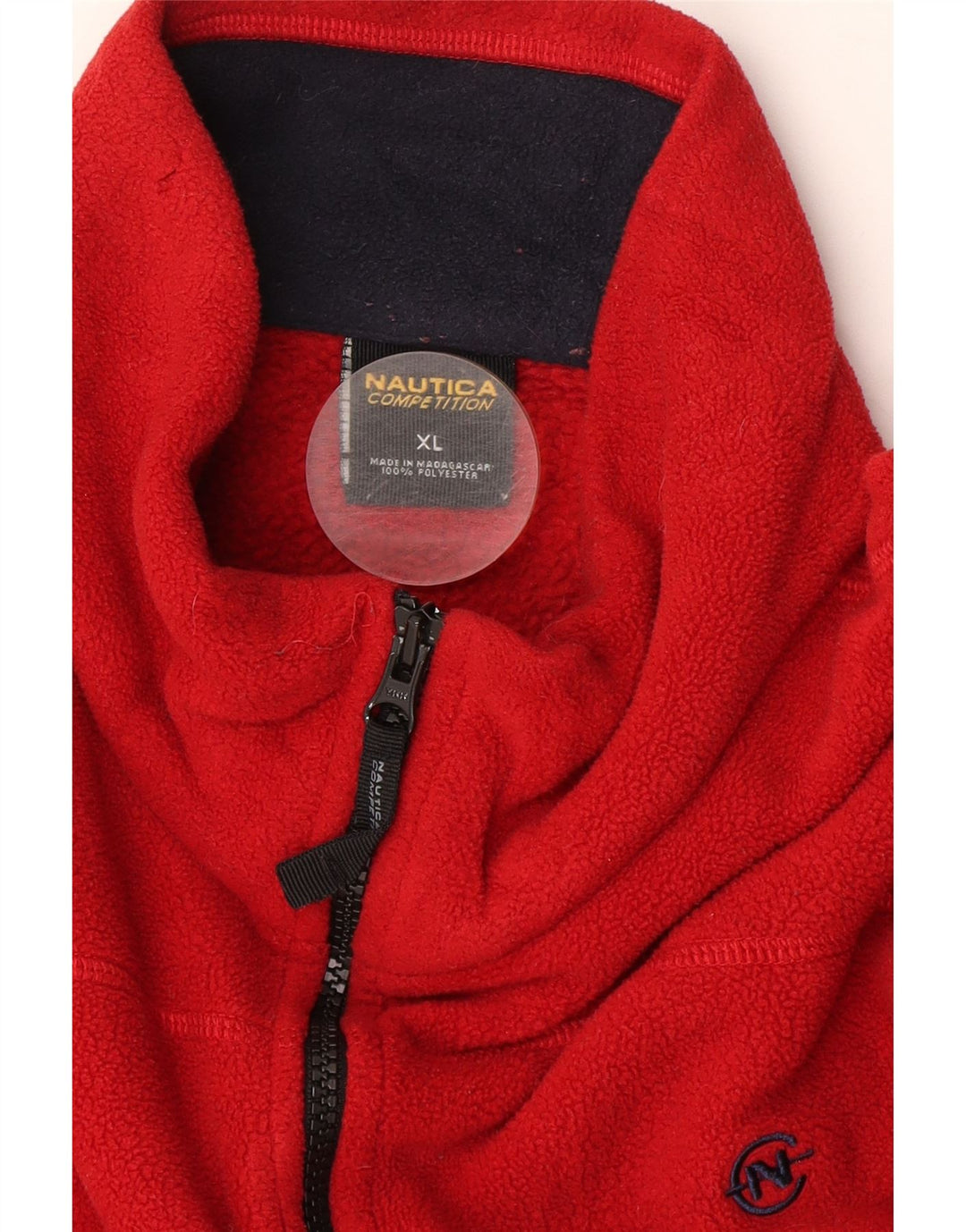 Maglione in pile da uomo Nautica con zip e collo XL rosso poliestere