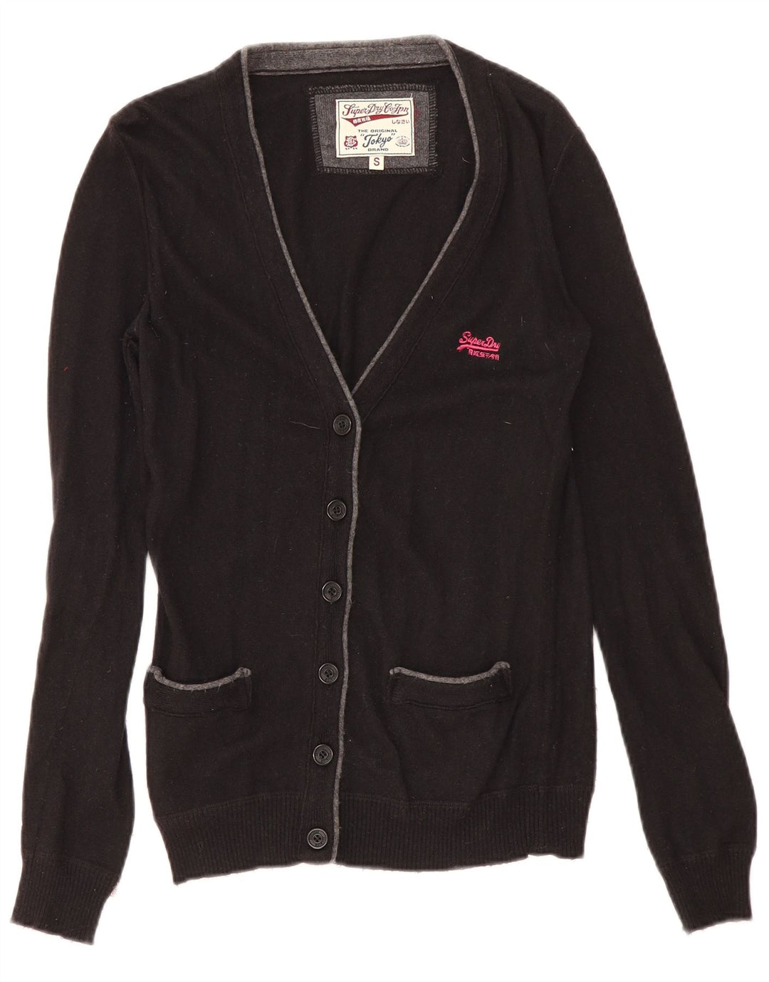 Maglione cardigan da donna Superdry UK 10 piccolo nero