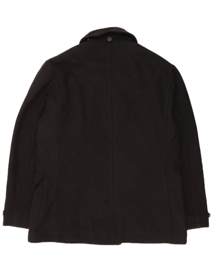 Cappotto da marinaio da uomo French Connection UK 40 grande lana nera