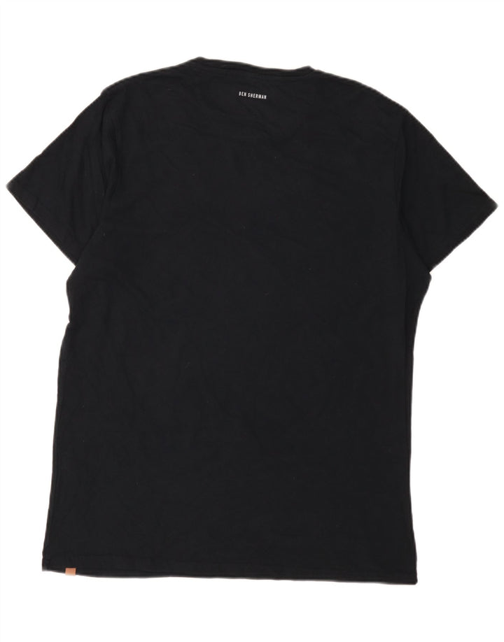 T-shirt grafica da uomo Ben Sherman Top grande in cotone nero