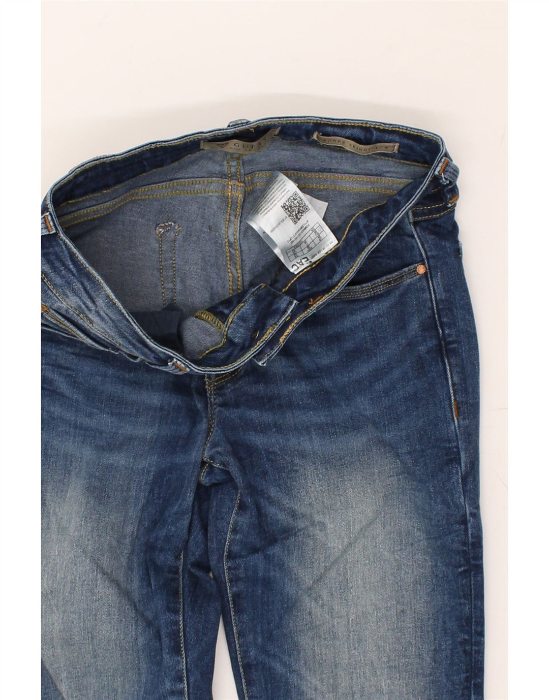 GUESS Womens Low Skinny Jeans W26 L32 Blue Cotton | Vintage Guess | Thrift | Second-Hand Guess | Used Clothing | Messina Hembry 