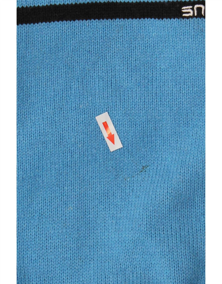 Maglione da uomo TCM con zip e collo, grande, in acrilico color block blu