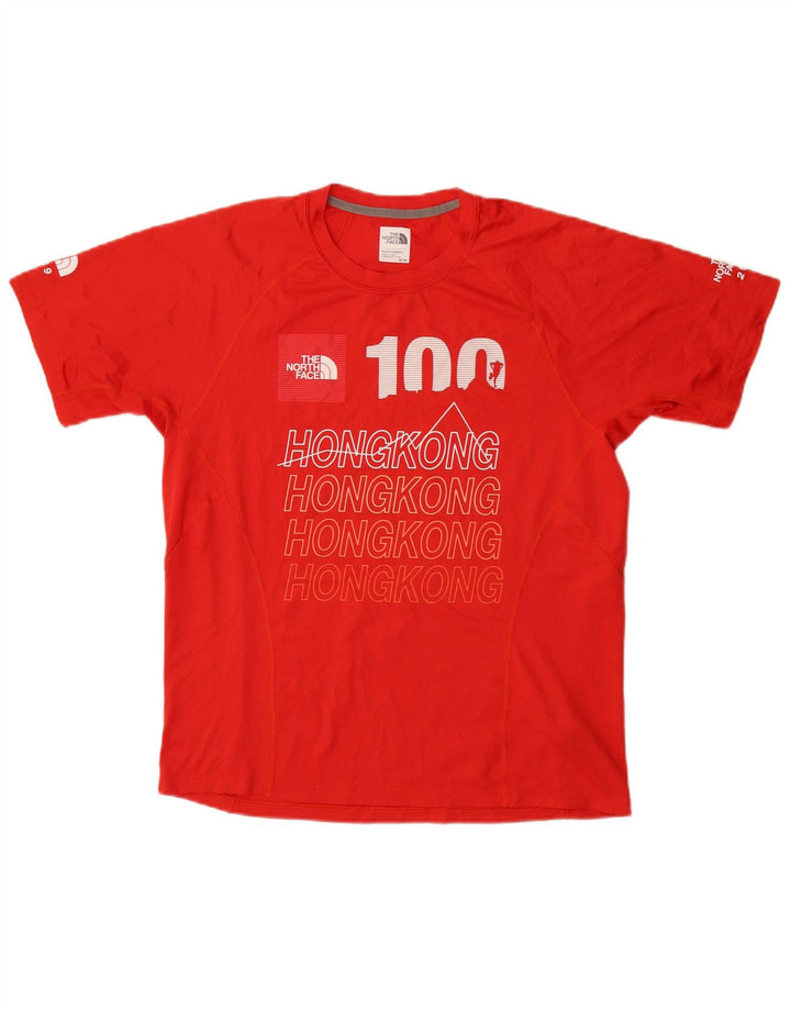 The North Face T-shirt grafica da uomo di Hong Kong Top in poliestere rosso medio