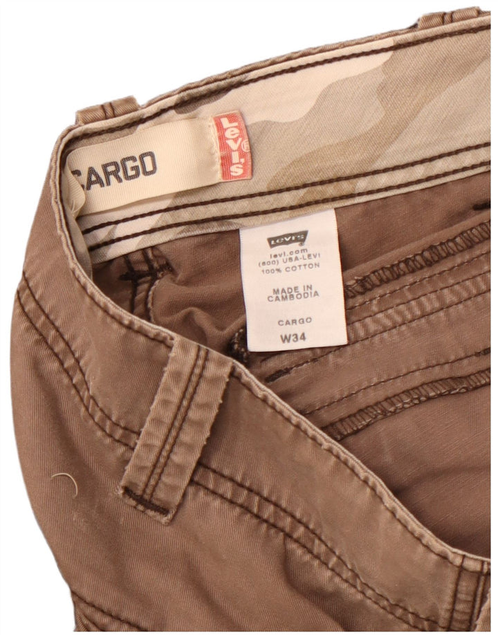 Pantaloncini cargo da uomo LEVI'S W34 grandi in cotone marrone
