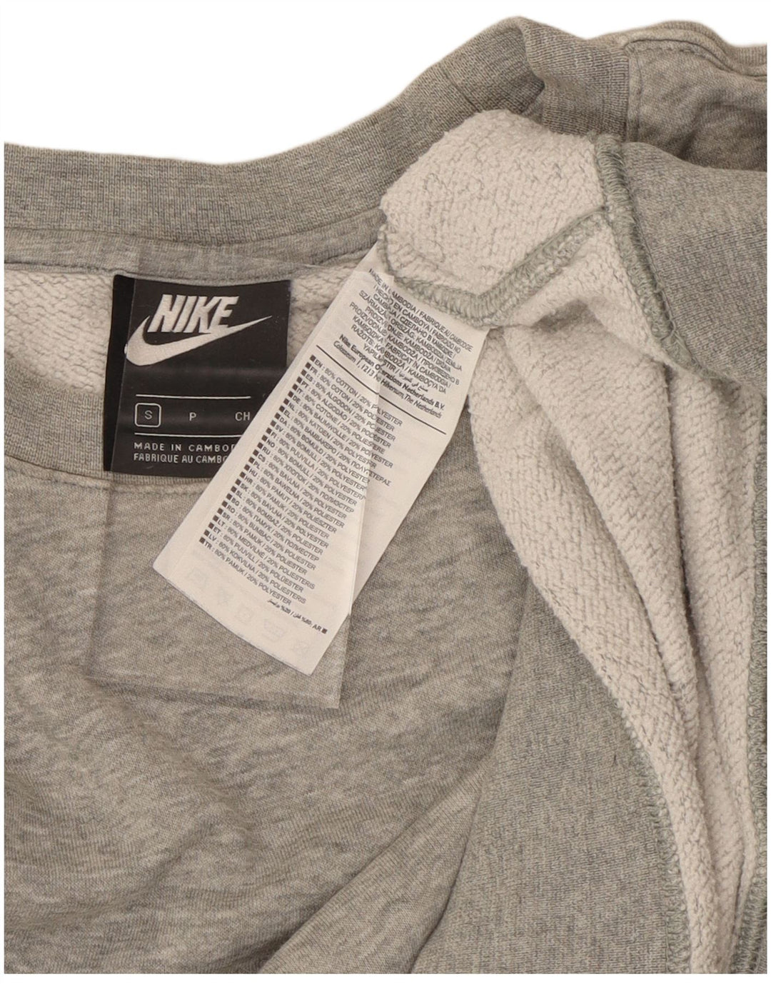 Felpa da uomo NIKE Maglione piccolo in cotone grigio