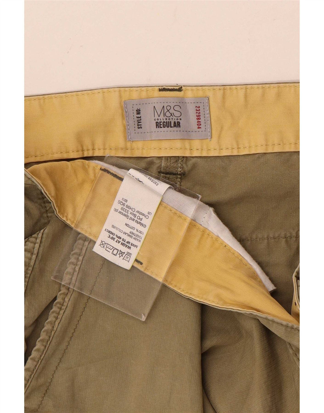 Pantaloncini cargo Marks & Spencer da uomo vestibilità regolare W36 grandi cotone kaki