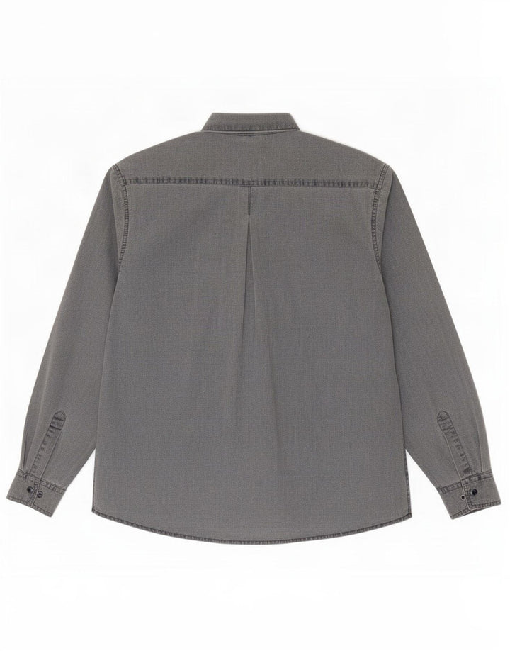 Camicia vintage da uomo in cotone grigio medio