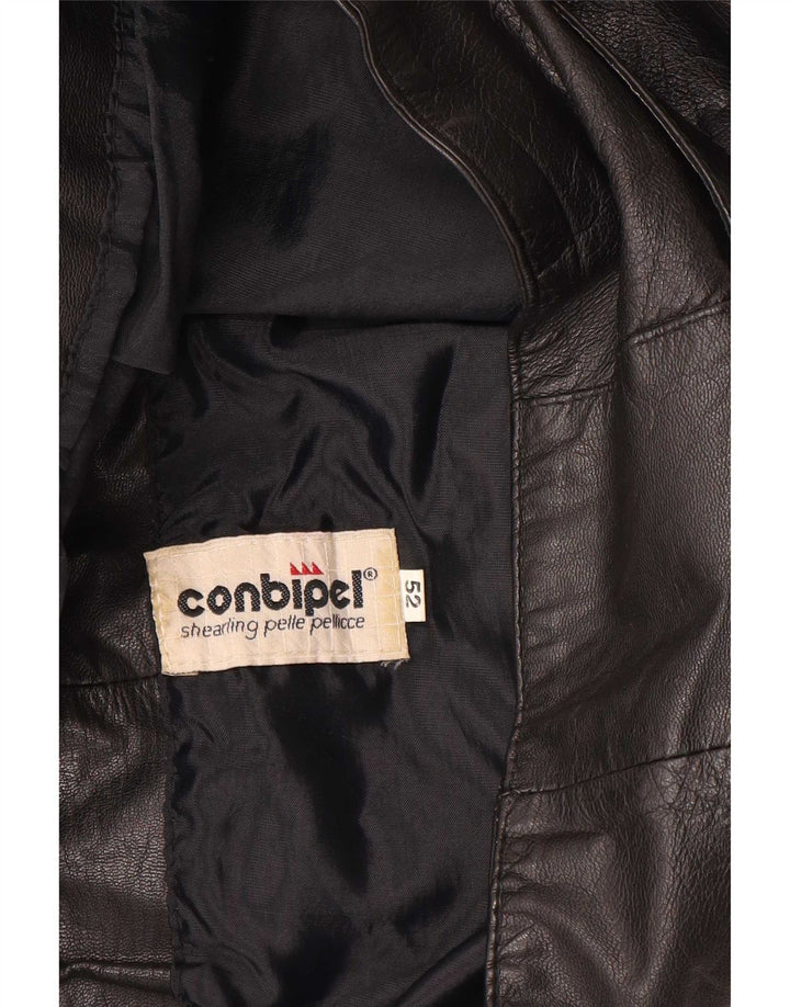 Gilet In Pelle Uomo Conbipel IT 52 Large Nero