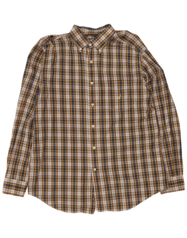 Camicia da uomo Nautica Large in cotone a quadri multicolore