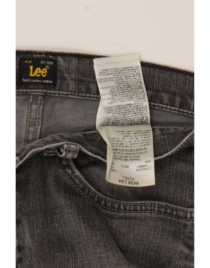 Jeans dritti da uomo Lee Powell W34 L30 cotone grigio