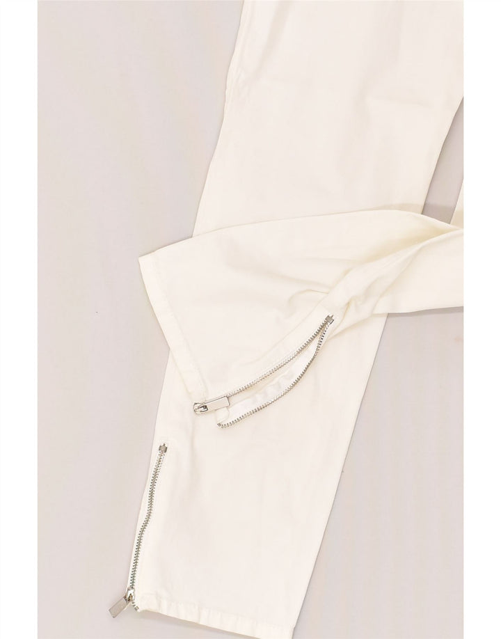ARMANI Womens Slim Casual Trousers W28 L26 White Cotton | Vintage Armani | Thrift | Second-Hand Armani | Used Clothing | Messina Hembry 