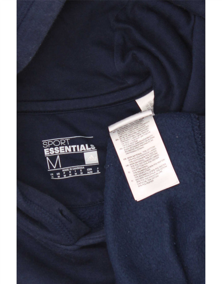 Felpa con cappuccio da uomo Adidas media in cotone blu navy