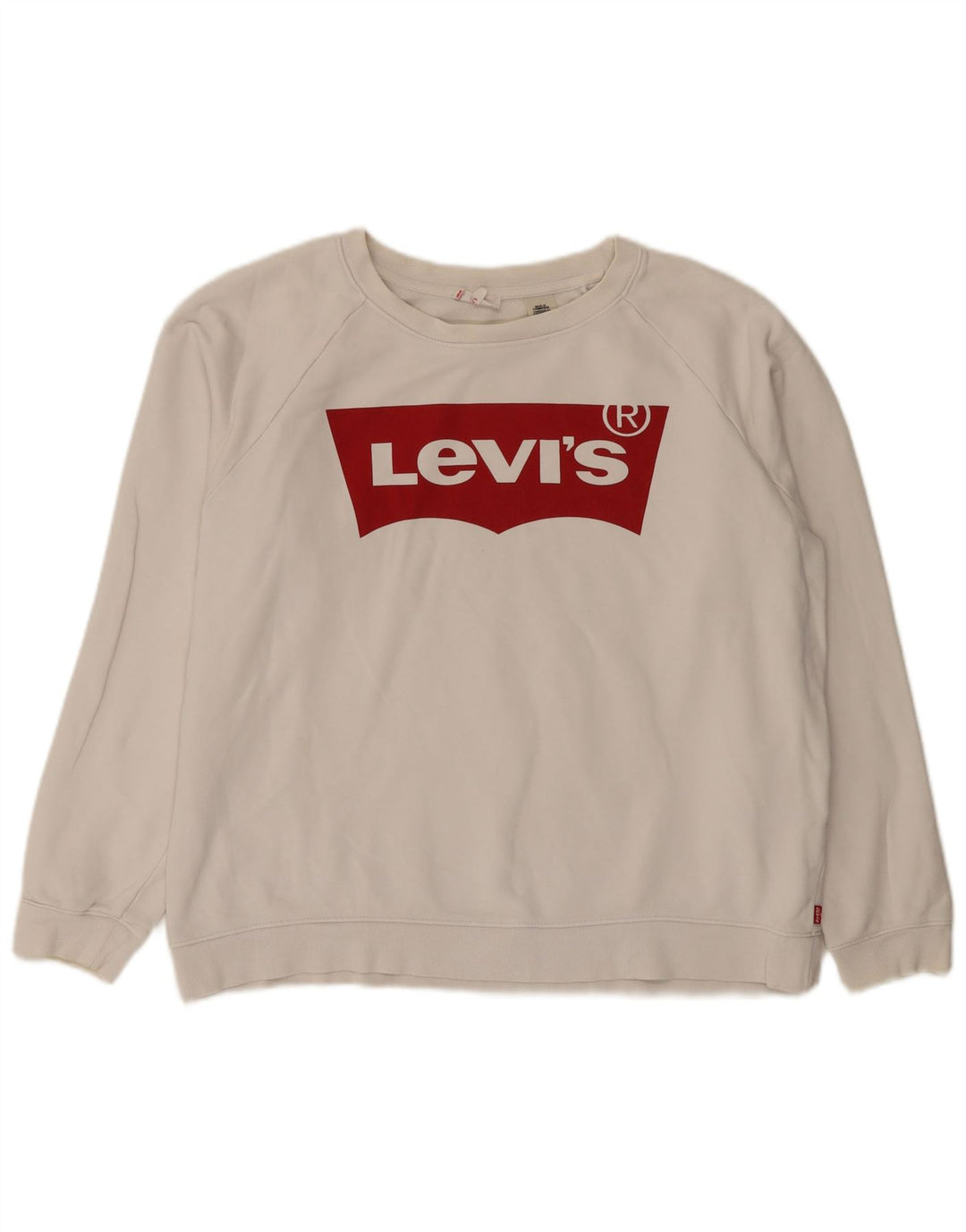 Levi's Donna Felpa oversize con grafica Maglione UK 16 Large Cotone bianco