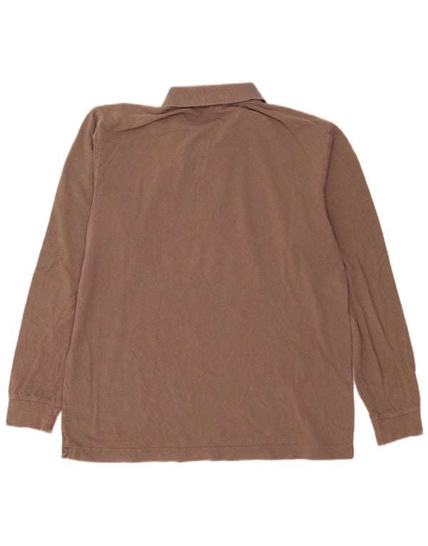 Polo Kappa Uomo Manica Lunga Large Marrone Cotone