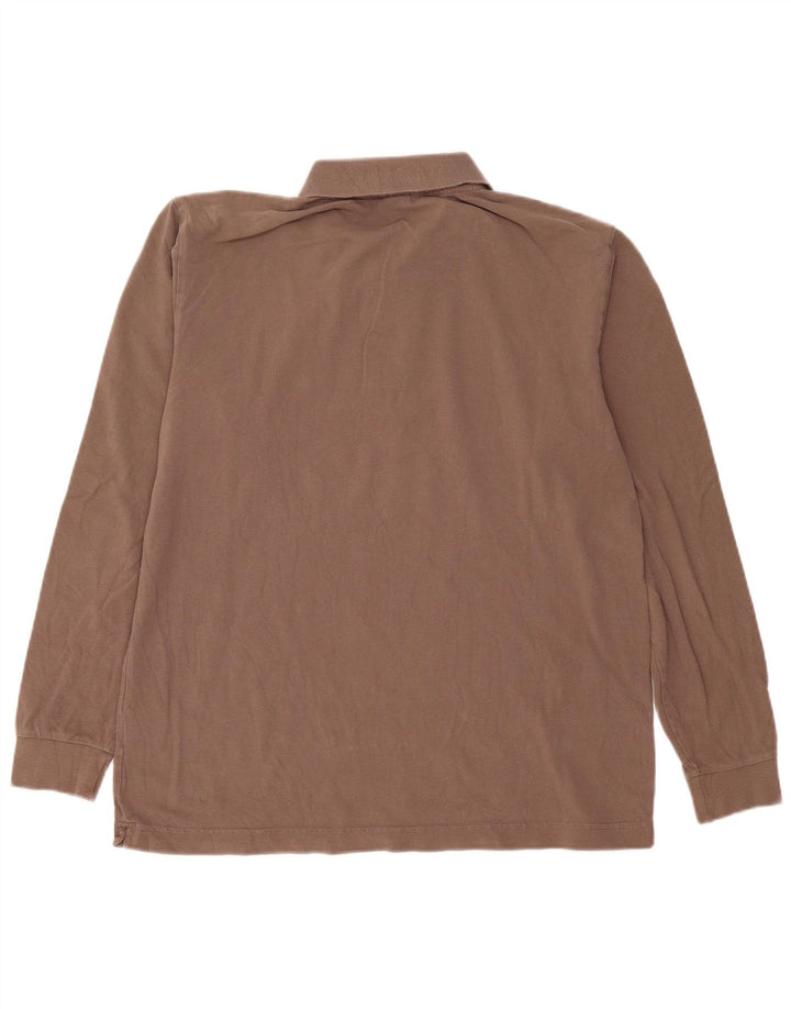 Polo Kappa Uomo Manica Lunga Large Marrone Cotone