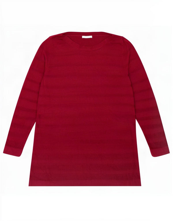 Top manica lunga da donna Marks & Spencer UK 22 3XL Acrilico bordeaux