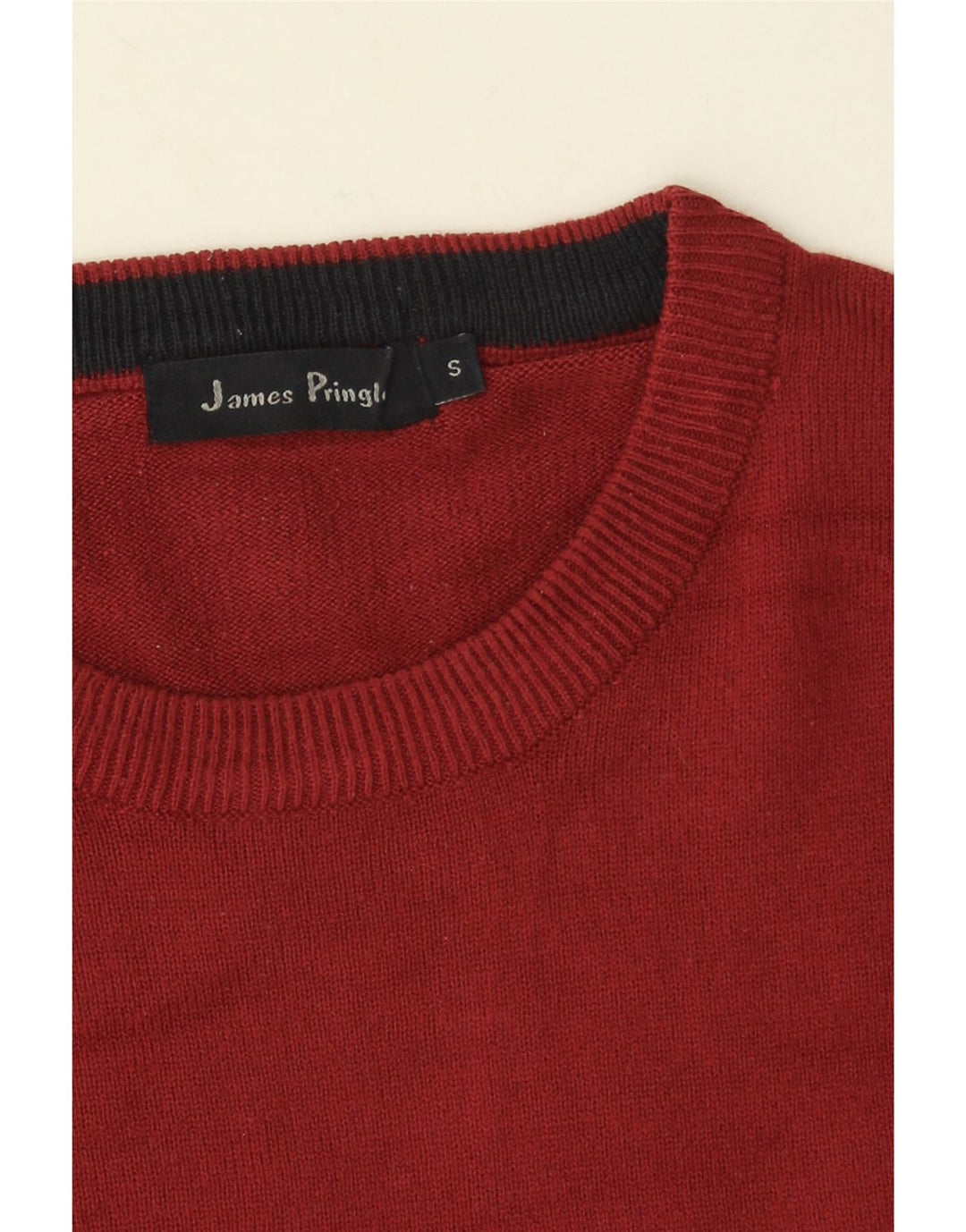 JAMES PRINGLE Maglione girocollo da uomo piccolo in acrilico rosso