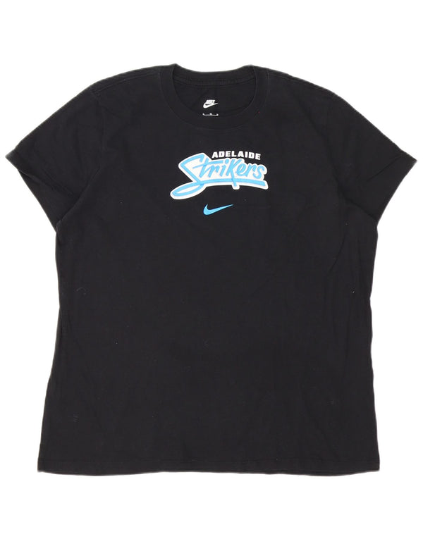 T-shirt grafica da uomo Nike Adelaide Strikers Top XL in cotone nero