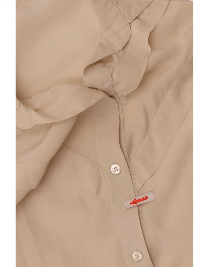 Camicetta camicia vintage da donna IT 40 piccola bianco sporco