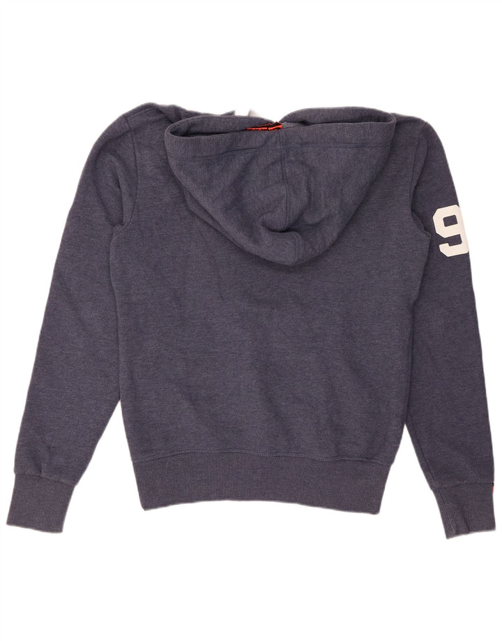 Maglione con cappuccio grafico da uomo SUPERDRY piccolo in cotone blu navy