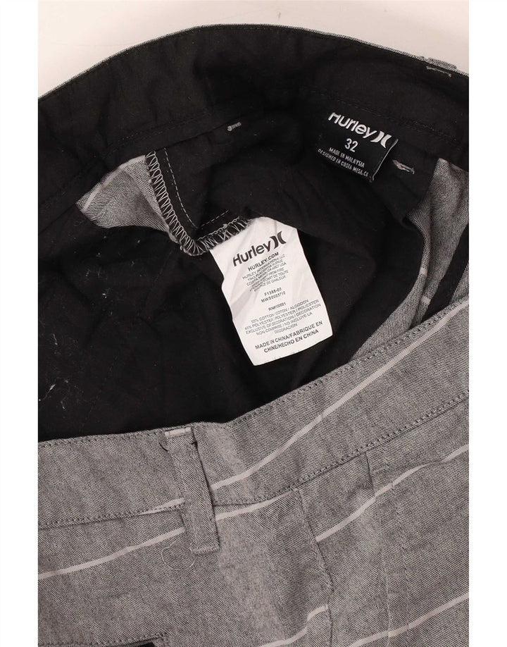 Pantaloncini chino da uomo Hurley W32 in cotone a righe grigio medio