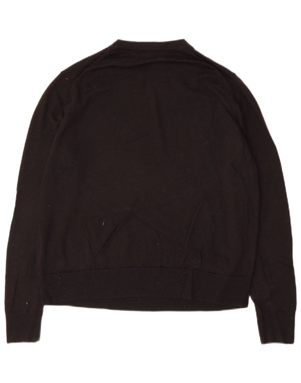 Maglione maglione girocollo da donna Marks & Spencer UK 14 grande lana nera