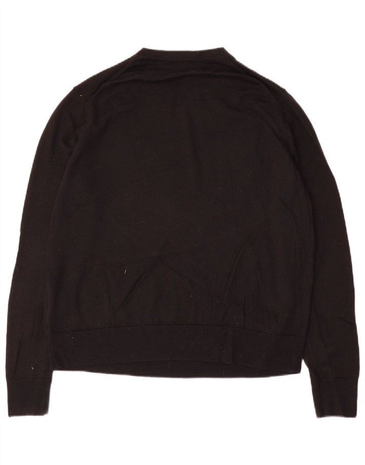 Maglione maglione girocollo da donna Marks & Spencer UK 14 grande lana nera