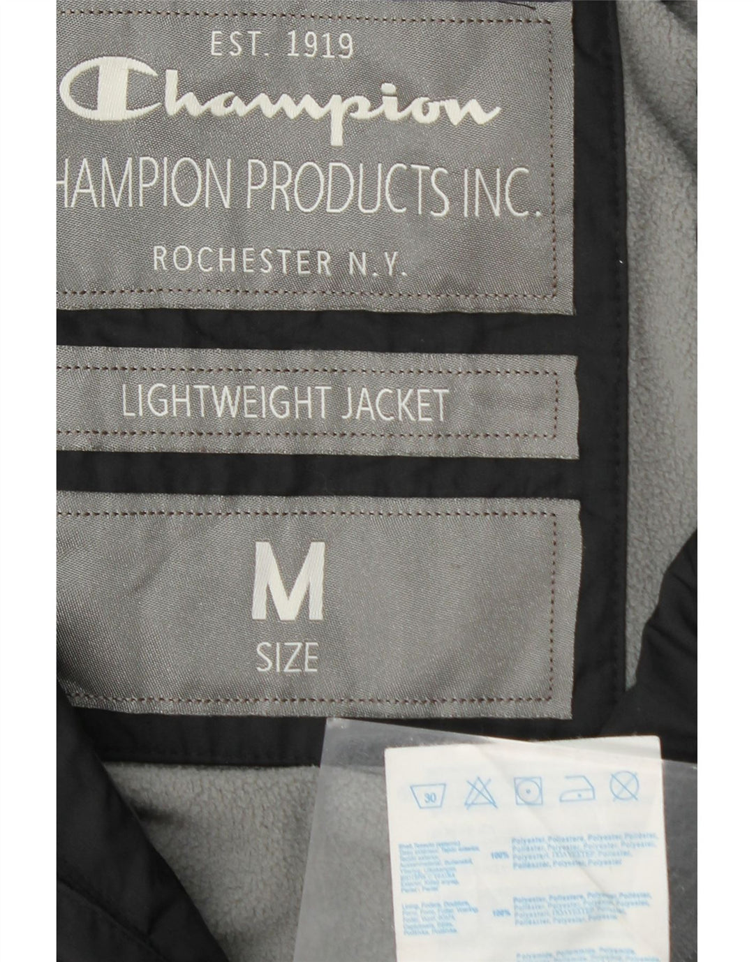 CHAMPION Giubbotto bomber con cappuccio da uomo NY Rochester UK 38 medio nero