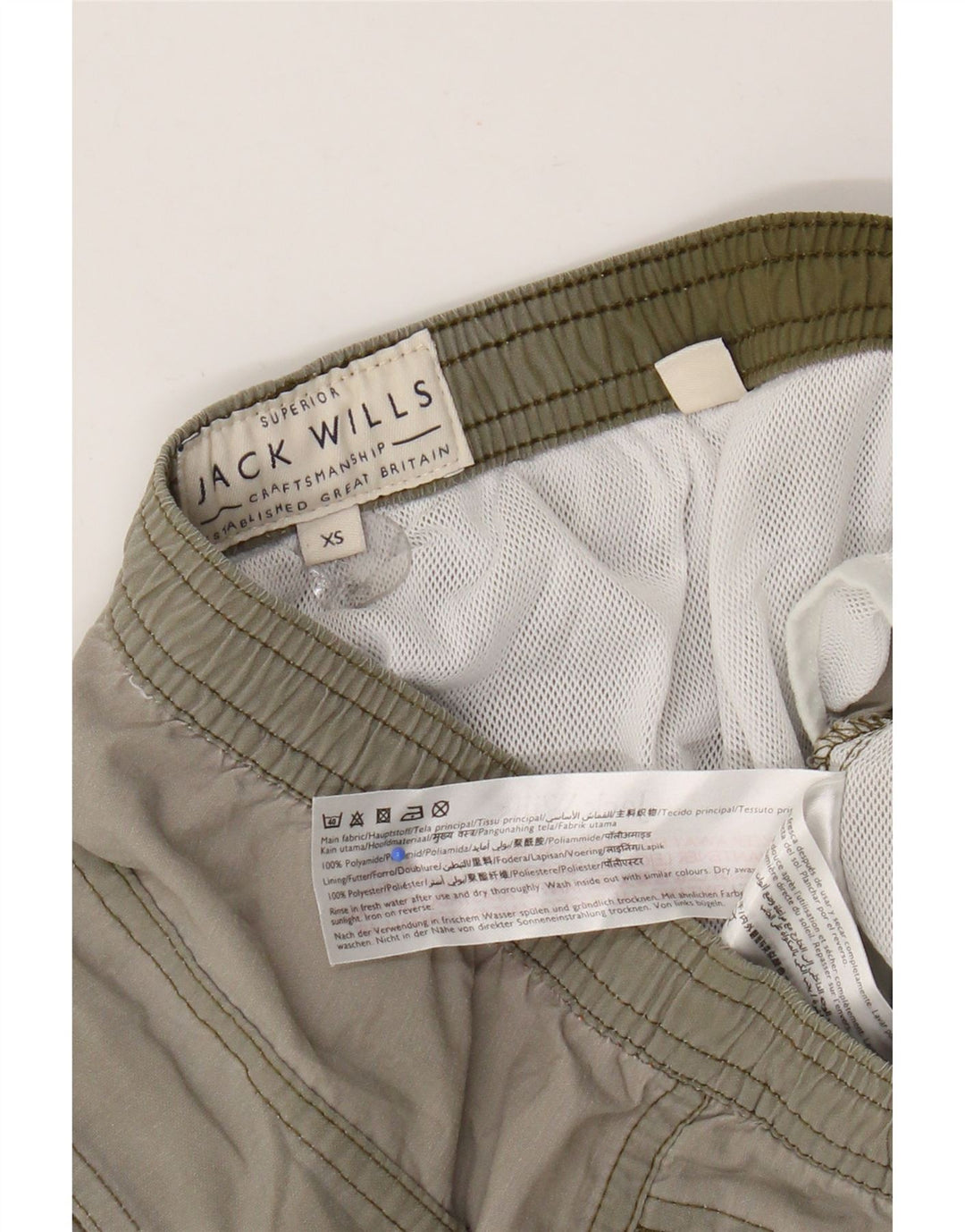Pantaloncini da bagno da uomo Jack Wills XS Khaki Poliammide