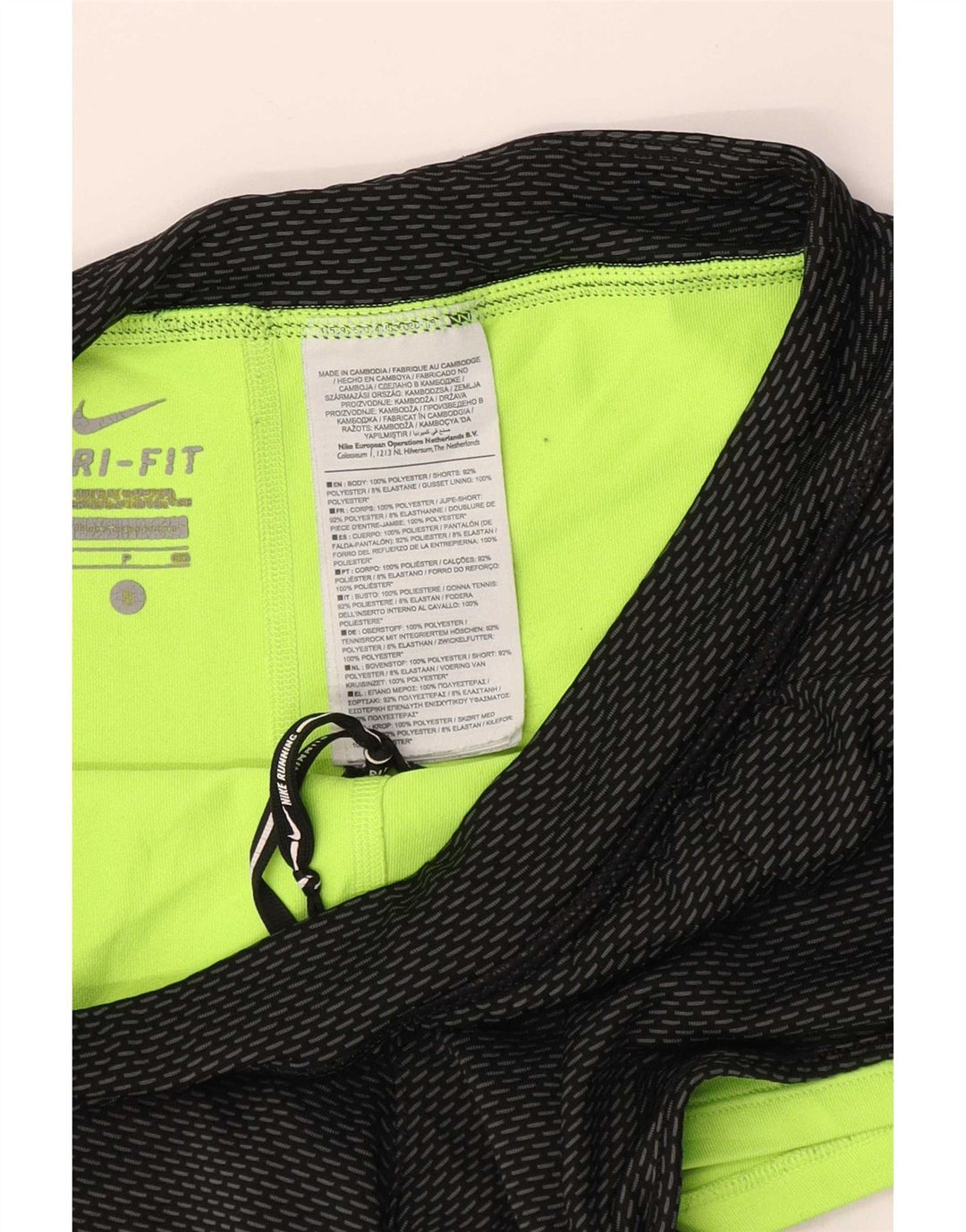 Pantaloncini sportivi Nike da donna Dri Fit UK 8 piccoli poliestere nero