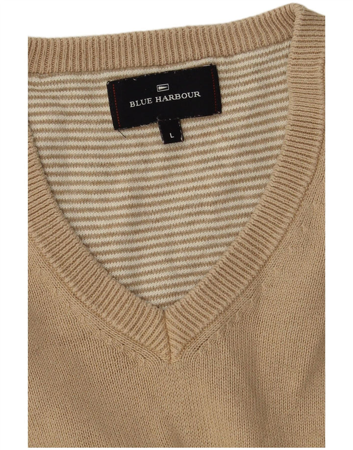 Marks & Spencer Canotta da uomo blu Harbour Vest grande in cotone beige