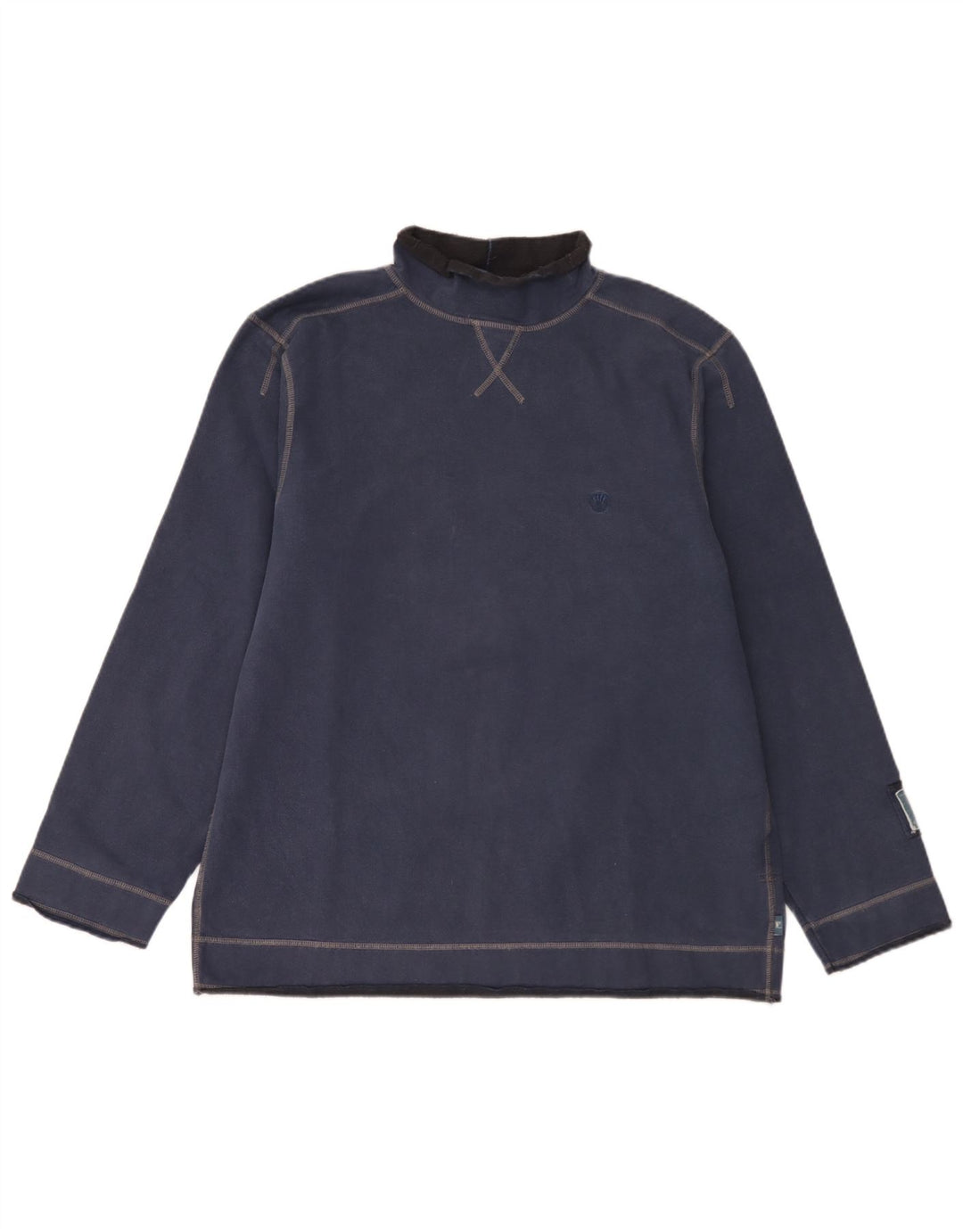 Top da uomo Fat Face a maniche lunghe in cotone blu navy medio