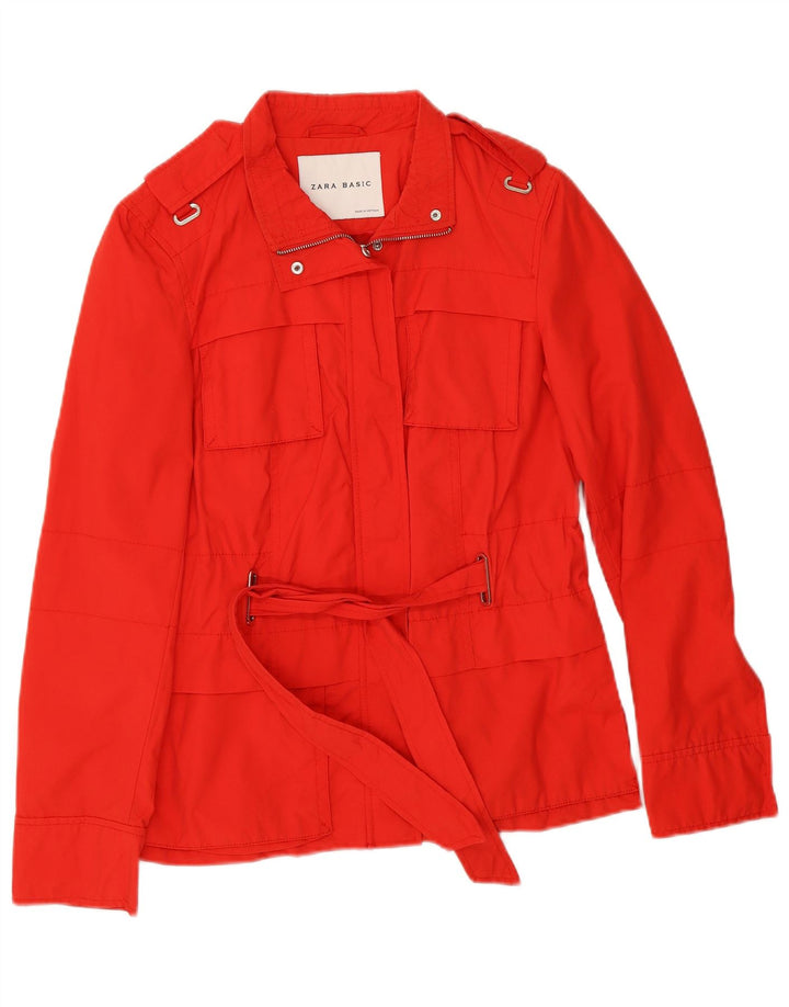 Giacca militare da donna Zara UK 12 rosso medio in cotone
