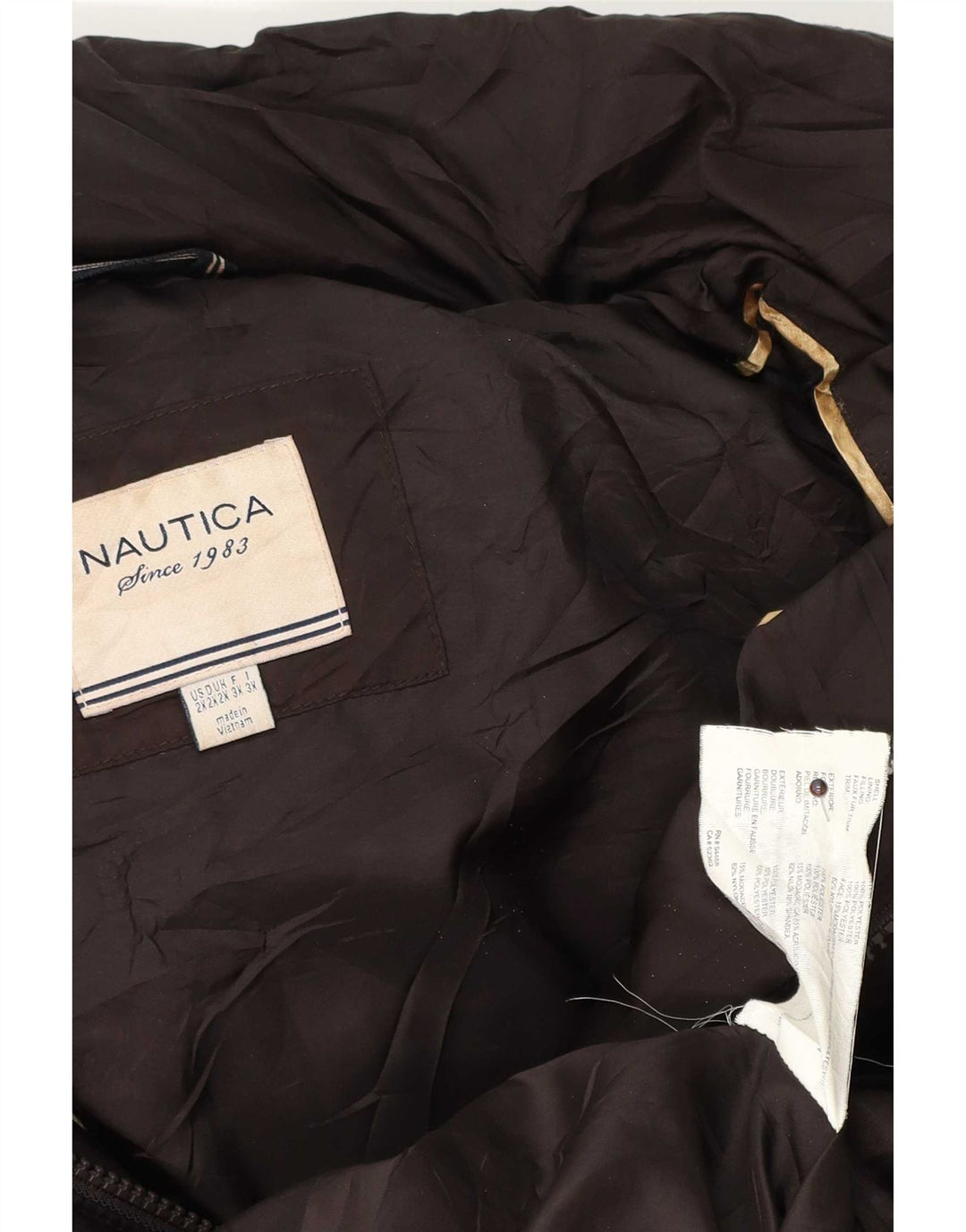 Giacca imbottita con cappuccio da donna Nautica UK 20 2XL poliestere marrone