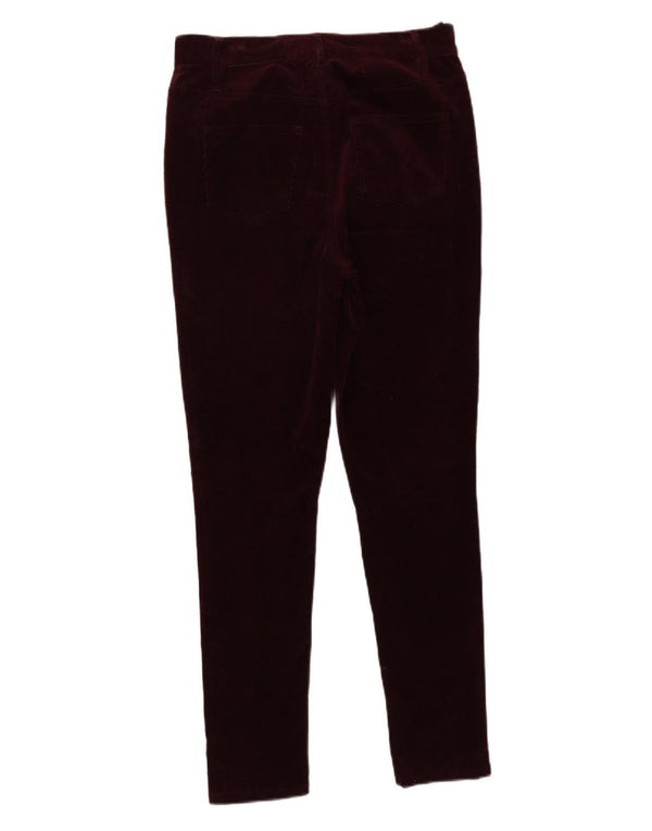 Pantaloni slim da donna in velluto a coste Oasis UK 10 piccoli W30 L28 cotone marrone