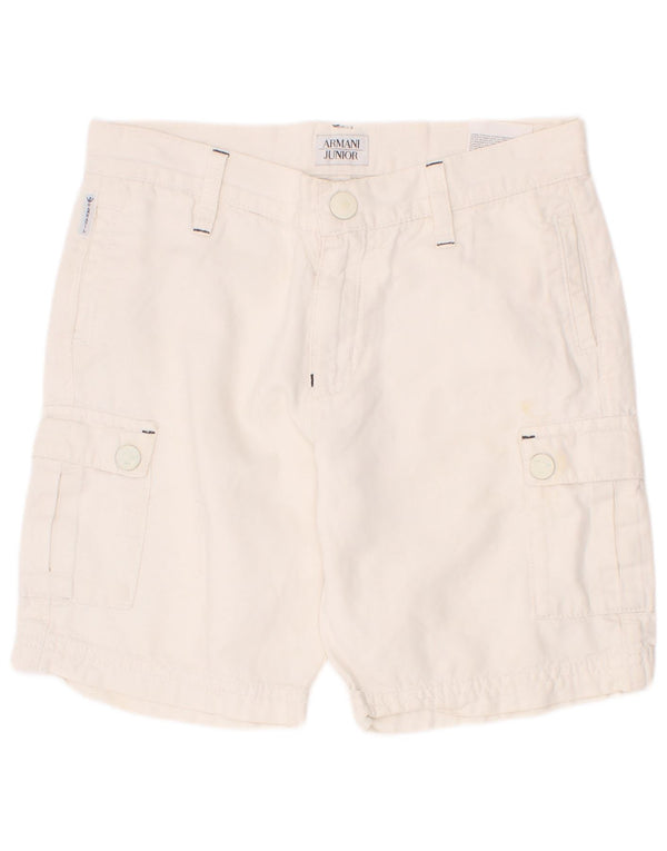 Pantaloncini cargo Armani Junior da bambino 7-8 anni W24 in cotone bianco