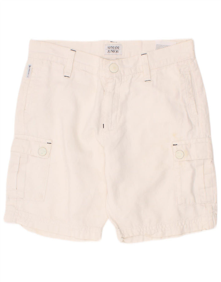 Pantaloncini cargo Armani Junior da bambino 7-8 anni W24 in cotone bianco