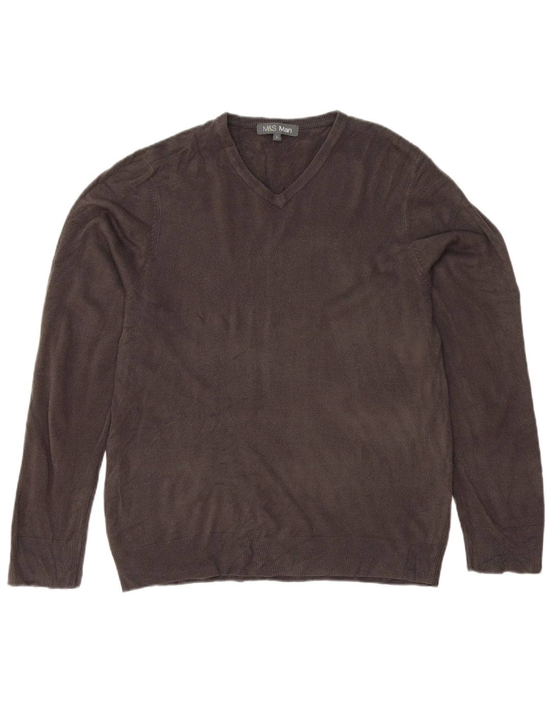 Maglione da uomo con scollo a V Marks & Spencer grande acrilico grigio